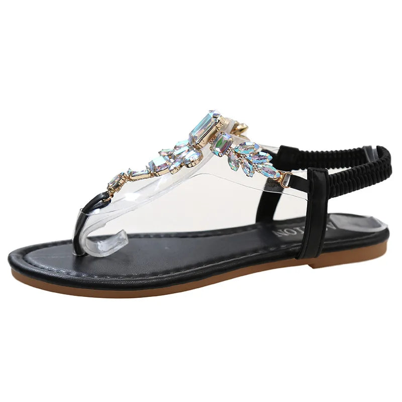 Sandalias Chatas Mora Strass