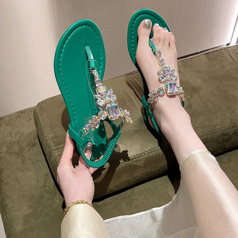 Sandalias Chatas Mora Strass