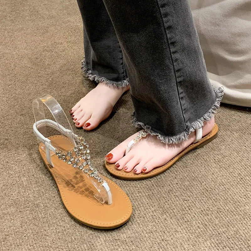 Sandalias Vinílicas Strass Áurea