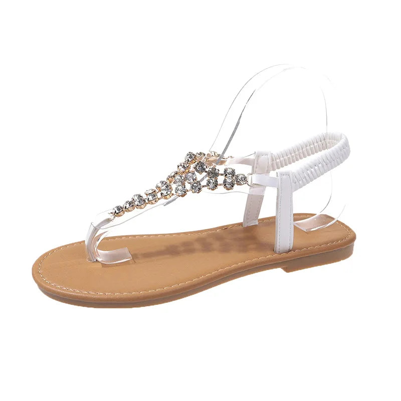 Sandalias Vinílicas Strass Áurea