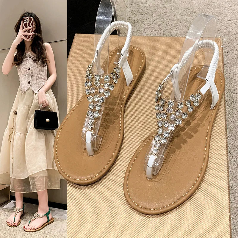 Sandalias Vinílicas Strass Áurea