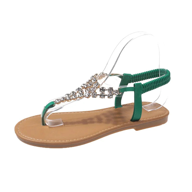Sandalias Vinílicas Strass Áurea